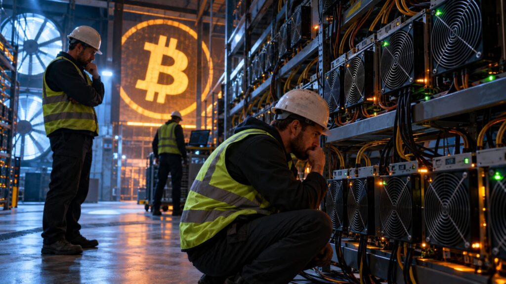 Bitcoinminers doen een stap terug: reserves dalen en mining-aandelen koelen af